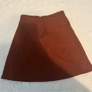 Forever 21 Brown terracotta mod style midi skirt with a zipper closure